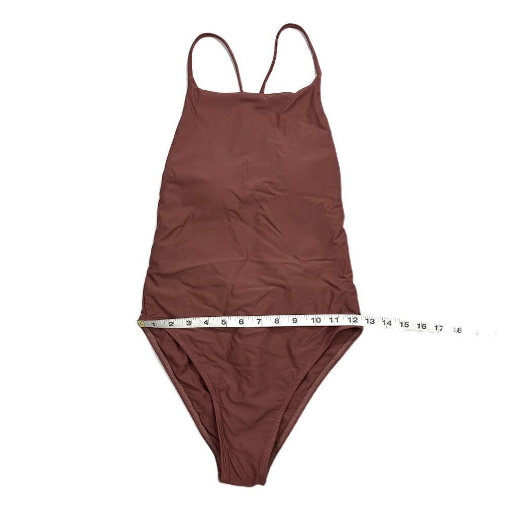 Women’s Open Back Tied Brown Leotard, Size M - Picture 4 of 9